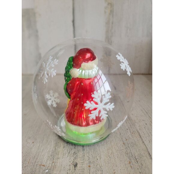 Santa ball light up snowball glass ornament Xmas glitter - Picture 5 of 8